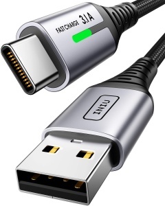 Cablu USB-C INIU 3m, 3.1A, Nylon, pentru iPhone 16, Samsung Galaxy S21