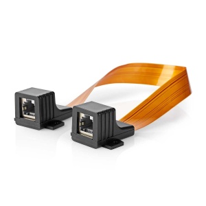 Cablul de retea Nedis RJ45 cu trecere prin fereastra, 0,30 m, UTP, portocaliu - Img 2