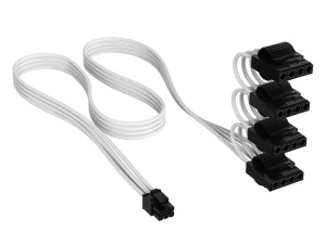 Cabluri de alimentare CORSAIR Elite Premium Typ 5, 4 conexiuni, Paracord, NegruAlb