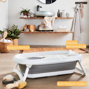 Cada pentru bebelusi Rotho Babydesign Faltabila 820x485x220mm Gri - Img 4