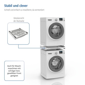 Cadru intermediar Xavax cu placa extensibila din plastic cadru de conectare pentru masina de spalat si uscator kit intermediar cu extragere ca raft pe - Img 7