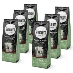 Cafea macinata Bialetti Perfetto Moka, 21.5 Kg, cu aroma de cocos, 6x250g
