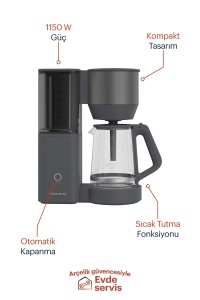 Cafetiera cu filtru Grundig KM 7340 1150W 125L Functie Aromatica Dark Inox - Img 9