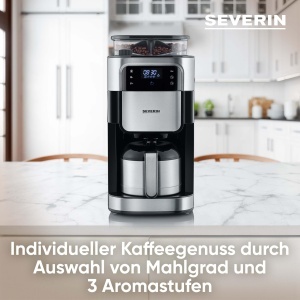 Cafetiera cu rasnita Severin KA 4814, 1000 W, 8 cesti, 1 L, negru - Img 3