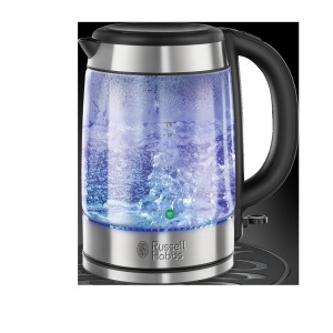 Cafetiera electrica Russell Hobbs 1.7L, 3000W, Inox si Albastru Ocean