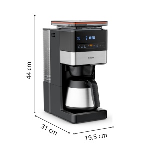Cafetiera Krups Grind Aroma XL KT842810 Rasnita Conica 125L Termos din Otel Inoxidabil NegruInox - Img 8