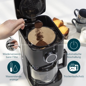 Cafetiera Princess Moments 246060 Negru WiFi Timer 15L 10-15 cesti - Img 5