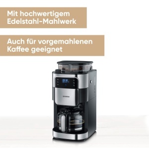 Cafetiera Severin KA 4813 cu Rasnita Integrata Timer 10 Cesti 1000W NegruInox - Img 2