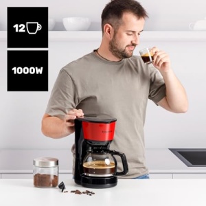 Cafetiera Taurus Verona Vintage Red 1000W 12 cesti Filtru reutilizabil - Img 2