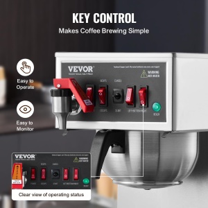 Cafetiera VEVOR FRB-286-BD3 12 Cesti 3 Carafe Sticla Inox - Img 4