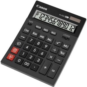 Calculator de birou Canon AS2200, 12 cifre, alimentare solara, gri