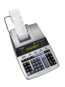 Calculator de birou Canon MP1211-LTSC, 12 cifre, display dual, argintiu metallic