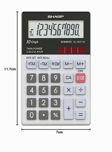 Calculator solar SHARP EL-W211G, 10 cifre, design elegant, gri - Img 4