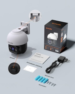Camera de securitate Tenda WiFi in aer liber, Camera WiFi 2K in aer liber cu viziune nocturna color, audio pe 2 cai, detectare a persoanelor si detectare a miscarii, alarma sonora si luminoasa, compatibila cu Alexa, CH3 V2.0 - Img 6