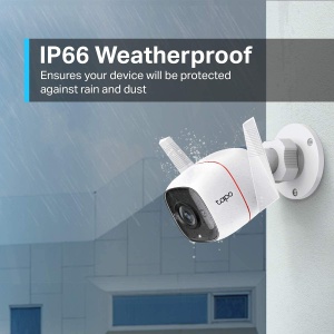Camera de securitate TP-Link Tapo C310P2 in aer liber, Camera IP Wi-Fi, 3MP de inalta rezolutie, 30m vedere nocturna, detectare miscare, IP66, mesaj de alarma, audio bidirectional, suporta Alexa si Google Assistant, 2 buc - Img 2