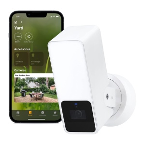 Camera de supraveghere exterioara Eve Outdoor Cam - HD, cu senzor de miscare, alba