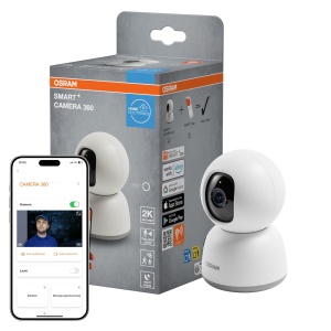 Camera de supraveghere Osram SMART WiFi 360, 4MP 2K QHD, Alb