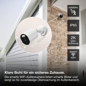 Camera de supraveghere smart Osram SMART WiFi, 4MP 2K, IP67, Alb - Img 2