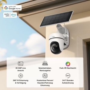 Camera de supraveghere Tapo C630 KIT 360 solara cu acumulator 3K 5MP - Img 4