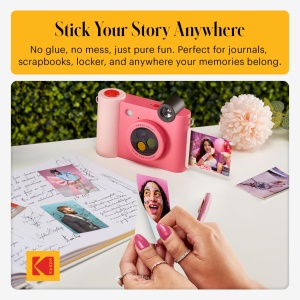 Camera digitala instant KODAK Smile cu Bluetooth, 20 fotografii, fuchsia - Img 7