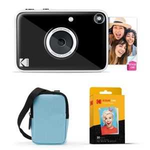 Camera digitala Kodak Printomatic cu husa, 10MP, alb-negru, 20 fotografii Zink