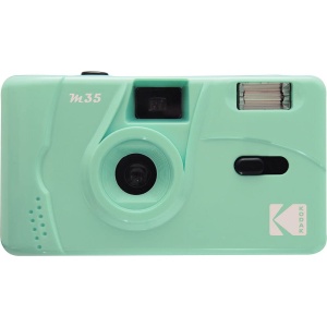 Camera foto Kodak M35 Mintgreen 35 mm reutilizabila retro cu blitz integrat