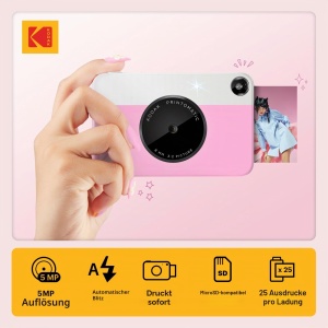 Camera instantanee KODAK Printomatic, 5MP, design compact, roz - Img 2