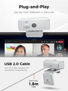 Camera Web Lenovo 310 FHD Alb Rezolutie Full HD - Img 7