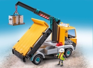 Camion de constructie cu cric PLAYMOBIL 71750, cu brat telescopic, pentru copii de la 4 ani - Img 4