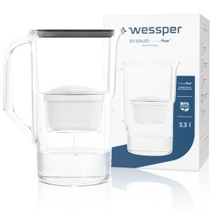 Cana cu filtru de apa Wessper FutureFlow 33L LED indicator BPA-Free Negru