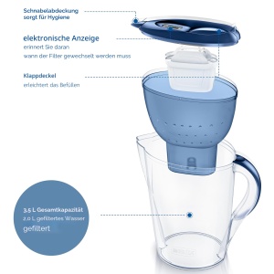 Cana filtranta Brita Marella XL, 3.5 l, Polypropylen, Albastra - Img 5