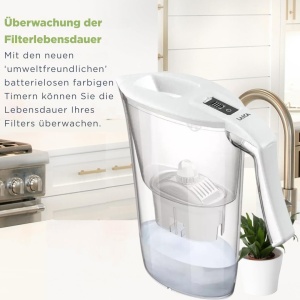 Cana filtranta Laica Carmen capacitate 23L cu 3 filtre Bi-Flux alb - Img 2