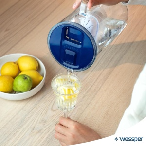 Cana filtranta Wessper D2 Borosilicat, 3L, cu LED, BPA Free, Albastra - Img 5