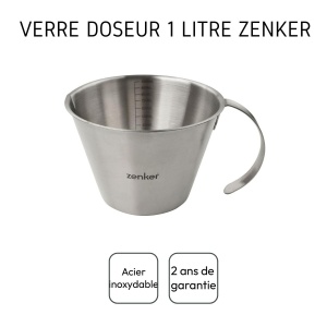 Cana gradata Zenker FCK44993 1 litru otel inoxidabil argintiu 20x15x10 cm - Img 3