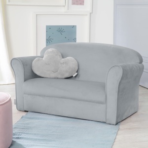 Canapea pentru copii roba Lil Sofa, gri, cu brate, 78 cm, confortabila - Img 2