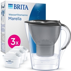 Canistra de filtrare apa BRITA Marella, 3 cartuse Pure Performance, capacitate 1.4L