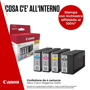 Canon Ink - Cartuse de cerneala color originale PGI-1500 C/M/Y/BK - 4 pachete (1 x negru, 1 x cyan, 1 x magenta si 1 x galben) - compatibile cu imprimantele Canon Maxify - Img 2