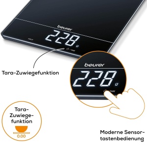 Cantar de bucatarie Beurer KS 34, capacitate 15 kg, cu functie Tara, display LED, negru - Img 3
