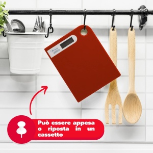 Cantar de bucatarie digital Ardes AR1PA1R, 5 kg, LCD, design compact, rosu - Img 4