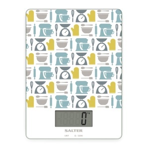 Cantar de bucatarie digital Salter 1102 GNBLDR, 5 kg, functie TARA, platforma din sticla