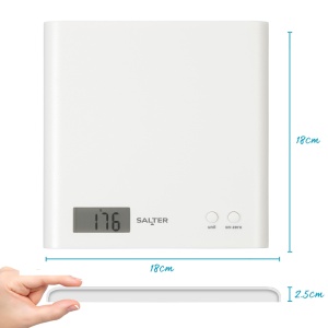 Cantar de bucatarie digital Salter Arc, 3kg, design elegant, alb - Img 7