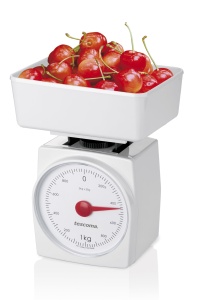 Cantar de bucatarie Tescoma Sharp, plastic, alb, 2 kg