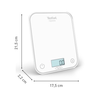 Cantar electronic de bucatarie Tefal Optiss BC50U0V0, capacitate 5 kg, display iluminat, alb - Img 3