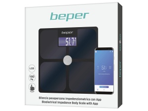 Cantar inteligent Beper P303BIP050, 21 indicatori corporali, Bluetooth, 180 kg, Negru - Img 6