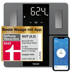 Cantar inteligent Beurer BF 500, analiza corporala, Bluetooth, sticla securizata, 180 kg