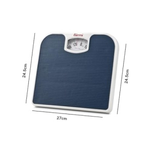 Cantar mecanic Girmi BP02 130 kg afisaj analog suprafata antiderapanta design vintage albastru - Img 2