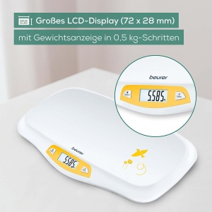 Cantar pentru bebelusi Beurer BY 80, capacitate 20 kg, functie Tara si Hold - Img 5