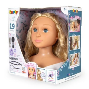 Cap de coafat pentru copii Smoby My Beauty Blond, 19 accesorii, secret de depozitare - Img 7