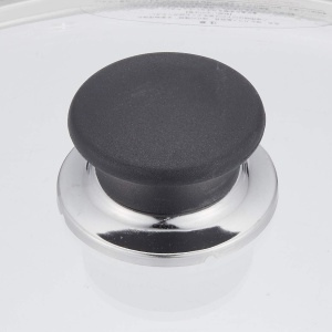 Capac de sticla BALLARINI Lucca Granitium, 28 cm, cu ventil de abur si margine din inox - Img 2