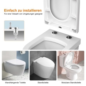 Capac WC D-Form GRIFEMA Premium, Duroplast, Antibacterian, Softclose - Img 2